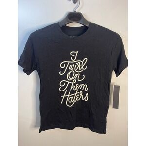 Carbon Copy Womens I Twirl On Them Haters Graphic Tee Black Cotton Modal M NEW